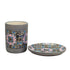 Ceramic Soap Dish Set with Toothbrush Holder, Set of 2 Bathroom Accessories for Home (C2050)