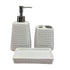 Ceramic Soap Dispenser Set with Toothbrush Holder and Soap Dish, Set of 3 Bathroom Accessories for Home (C3035)